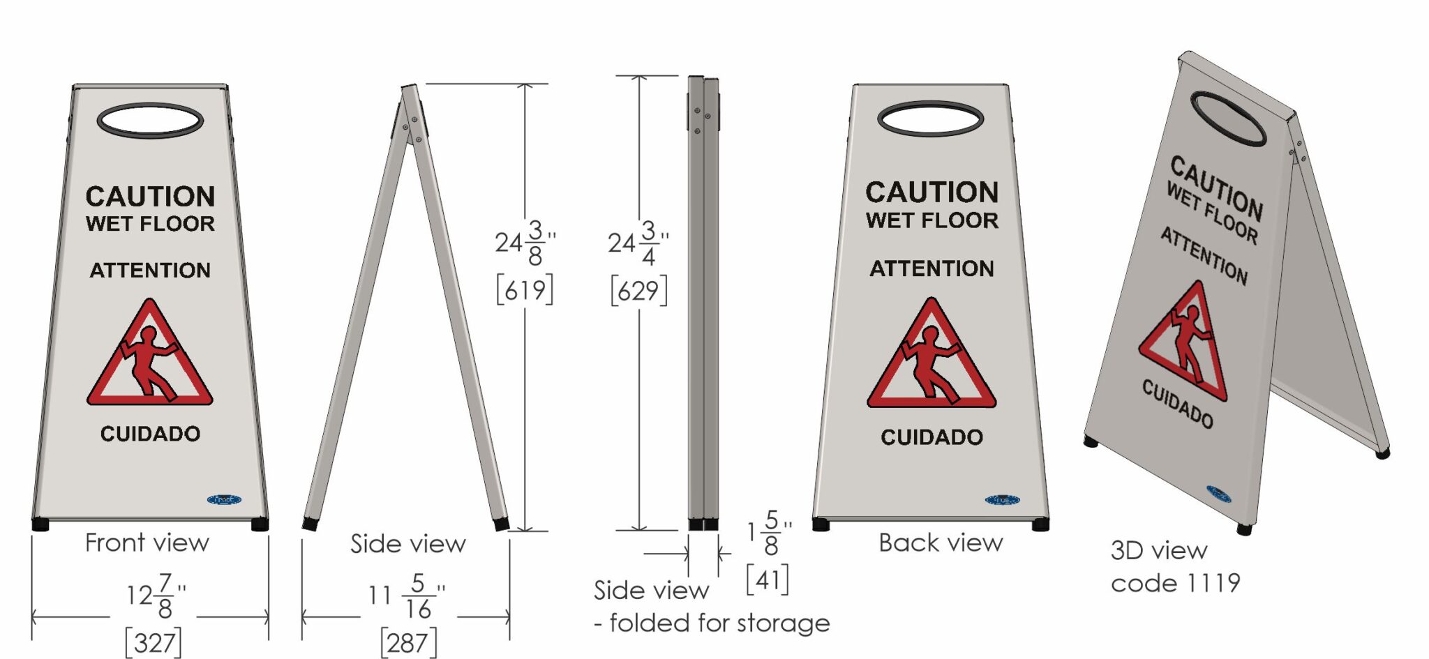 Stainless Steel Wet Floor Sign – Frost