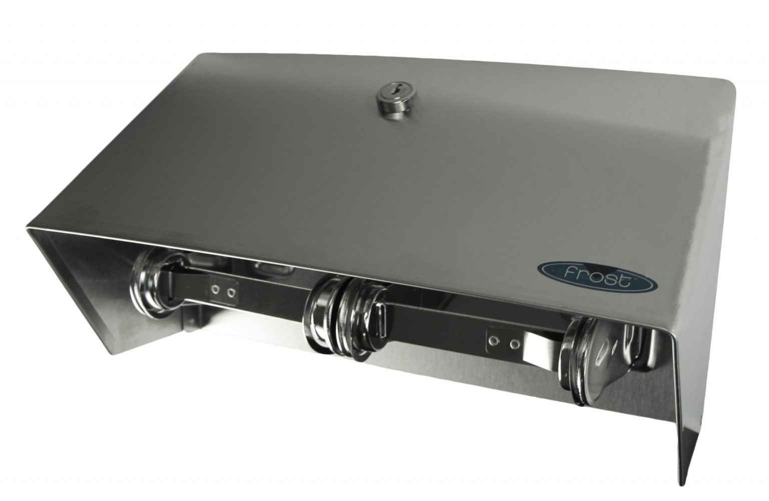 Double Roll Toilet Tissue Dispenser with Hood Frost