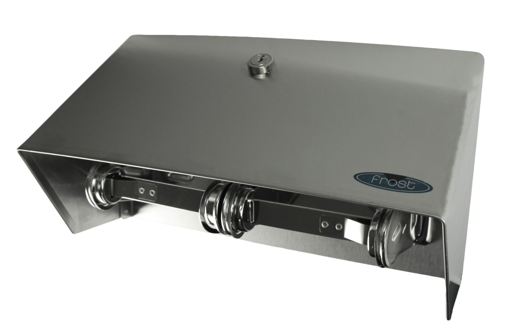 Double Roll Toilet Tissue Dispenser with Hood Frost