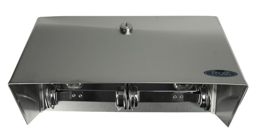 Double Roll Toilet Tissue Dispenser with Hood Frost