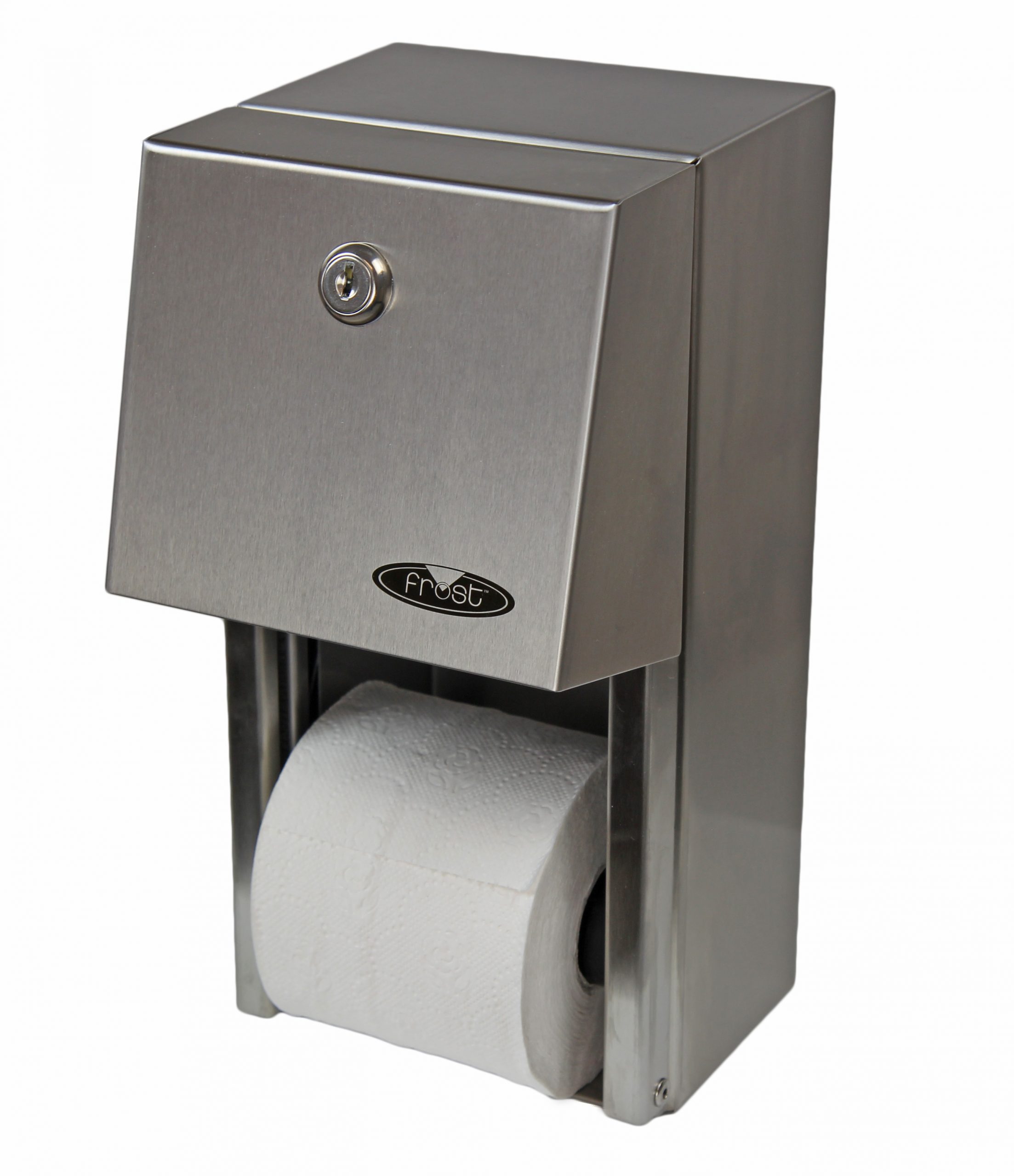 Roll toilet tissue dispenser made of stainless steel bright finish