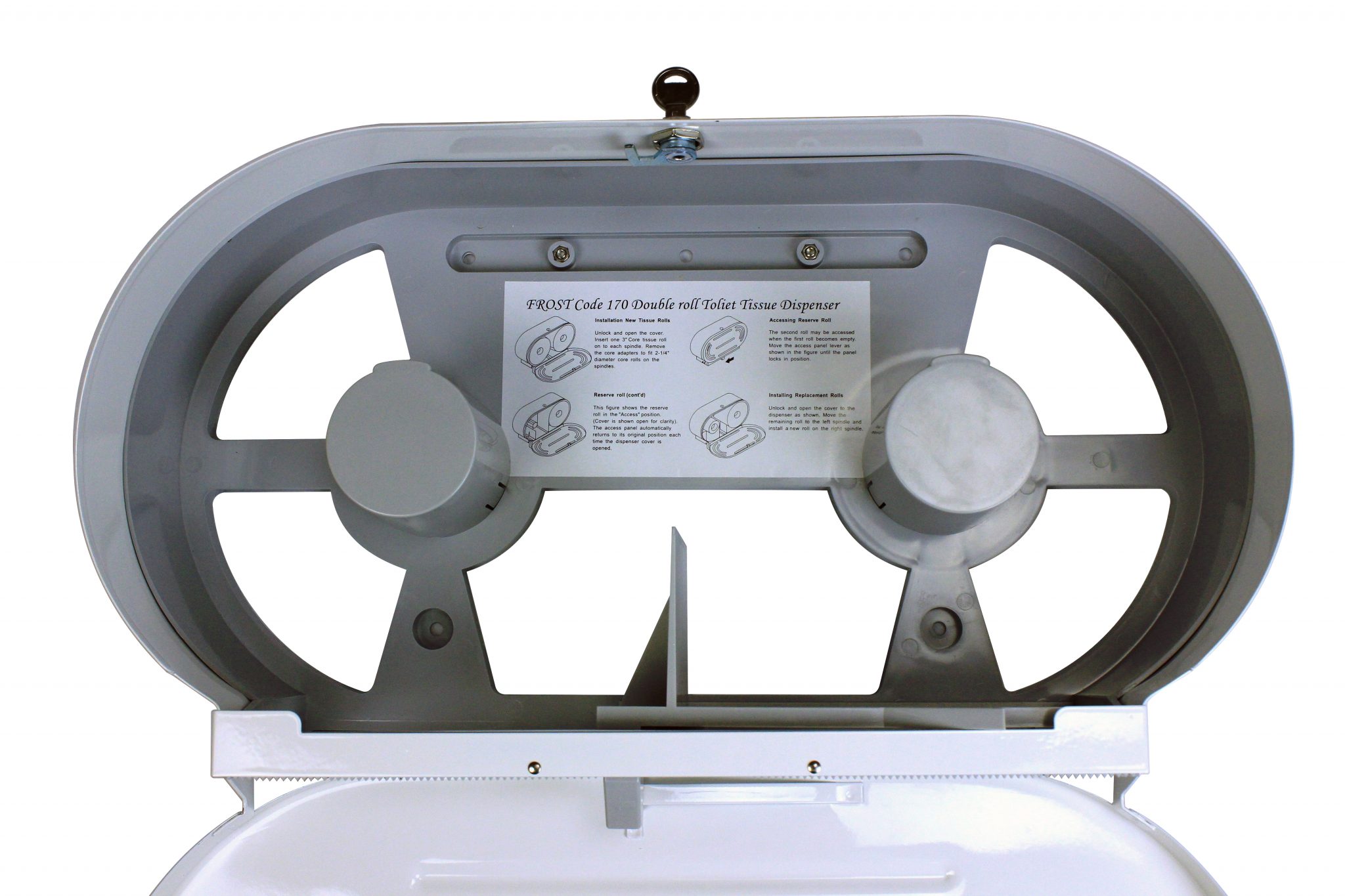 Universal Jumbo Double Toilet Tissue Dispenser Frost