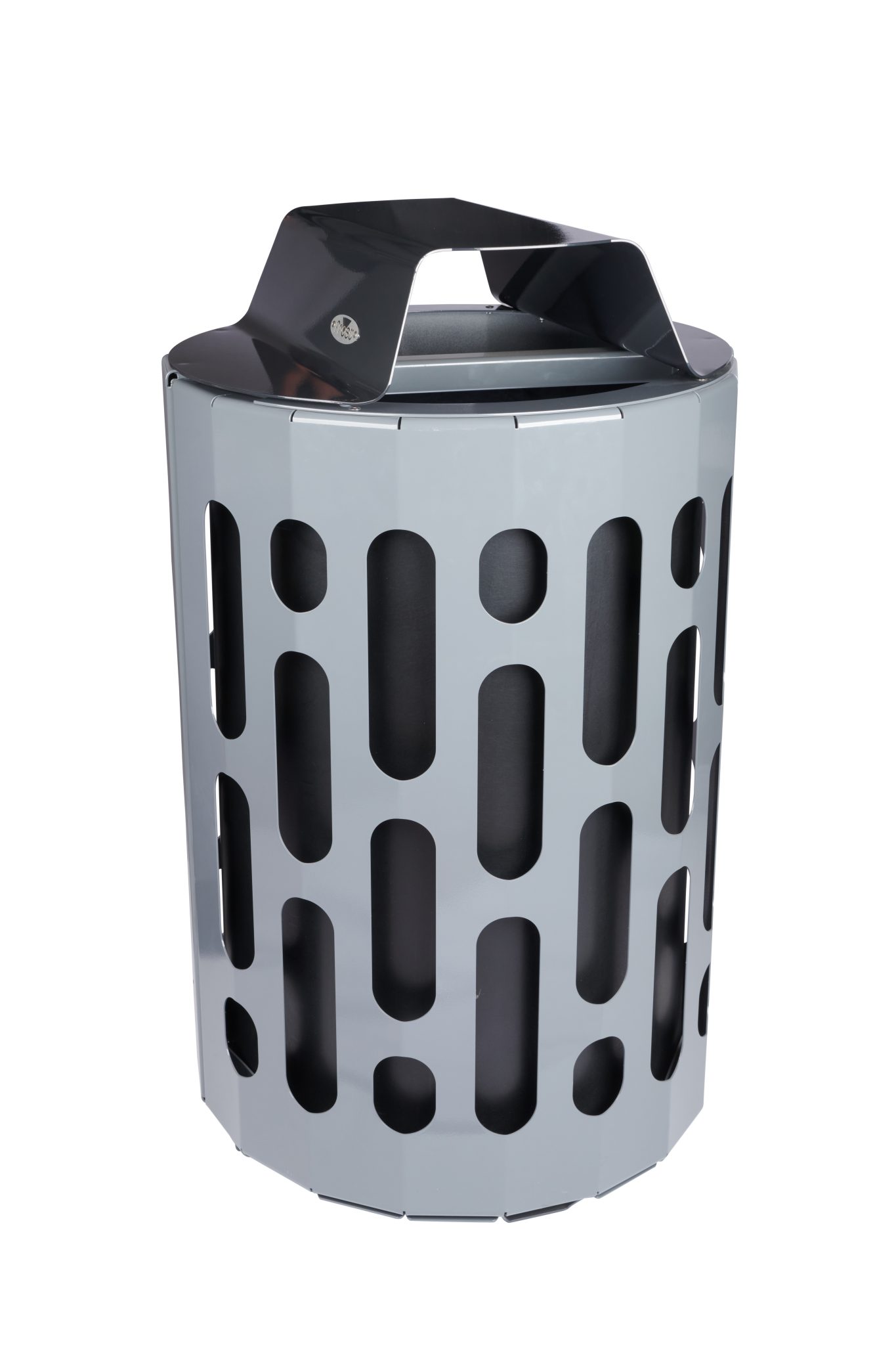 Stingray Outdoor Steel Waste Receptacle Frost