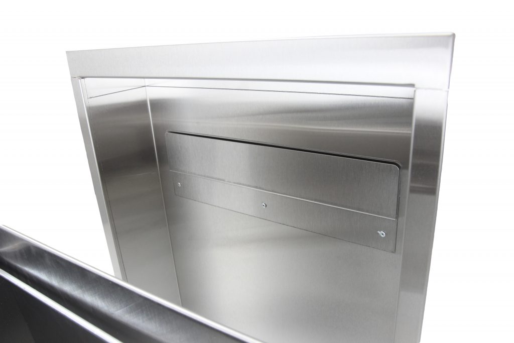 Stainless Rv Recptical Semi-Recessed Wall Mounted Waste Receptacle – Frost
