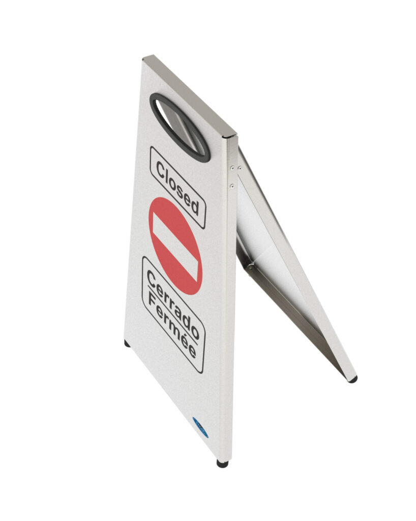 Stainless Steel Closed No Entry Floor Sign – Frost