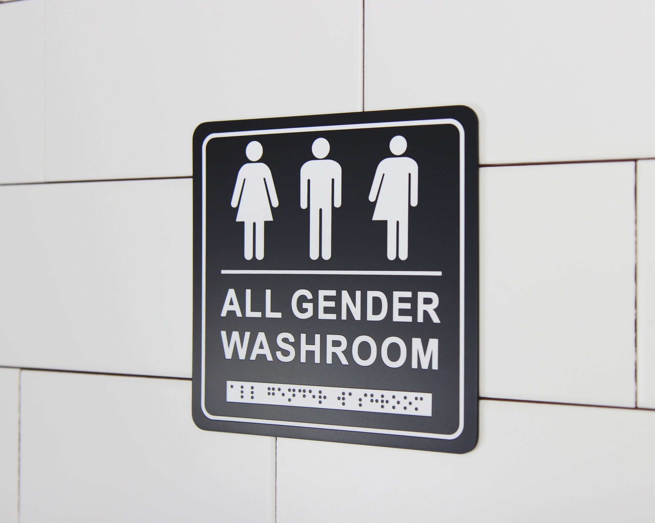 Frost code 965-BLK All Gender Washroom Sign In Use 2 for Web
